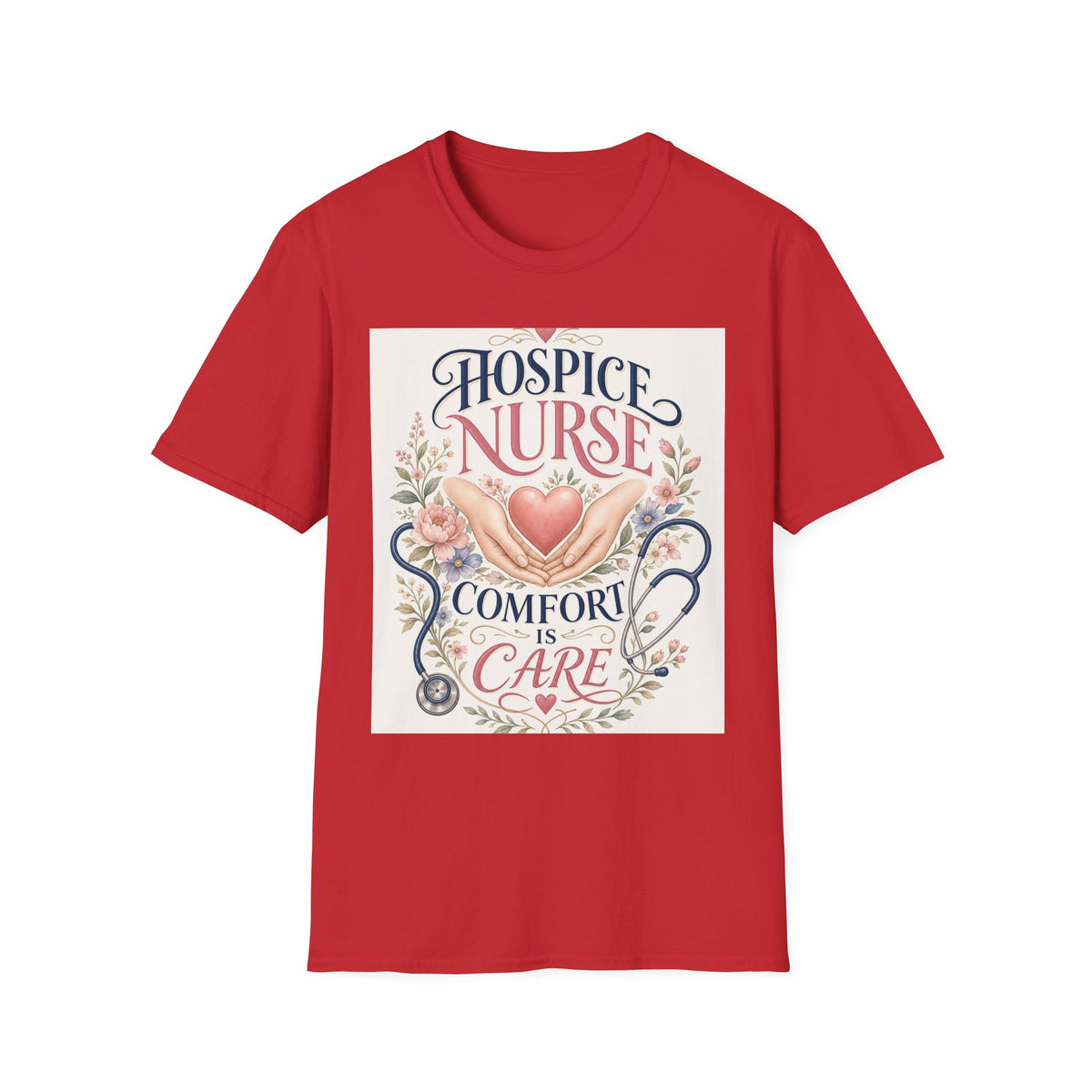 Elegant T Shirt Design Celebrating Hospice Nurses With Compassionate Imagery