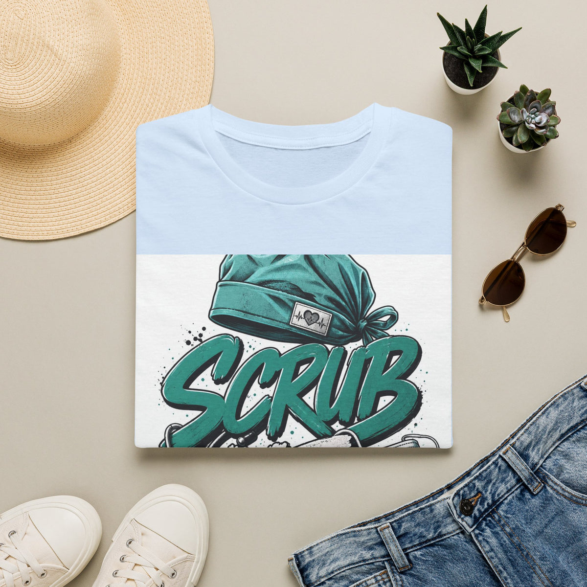 Modern Scrub Life T Shirt Design With Playful Typography