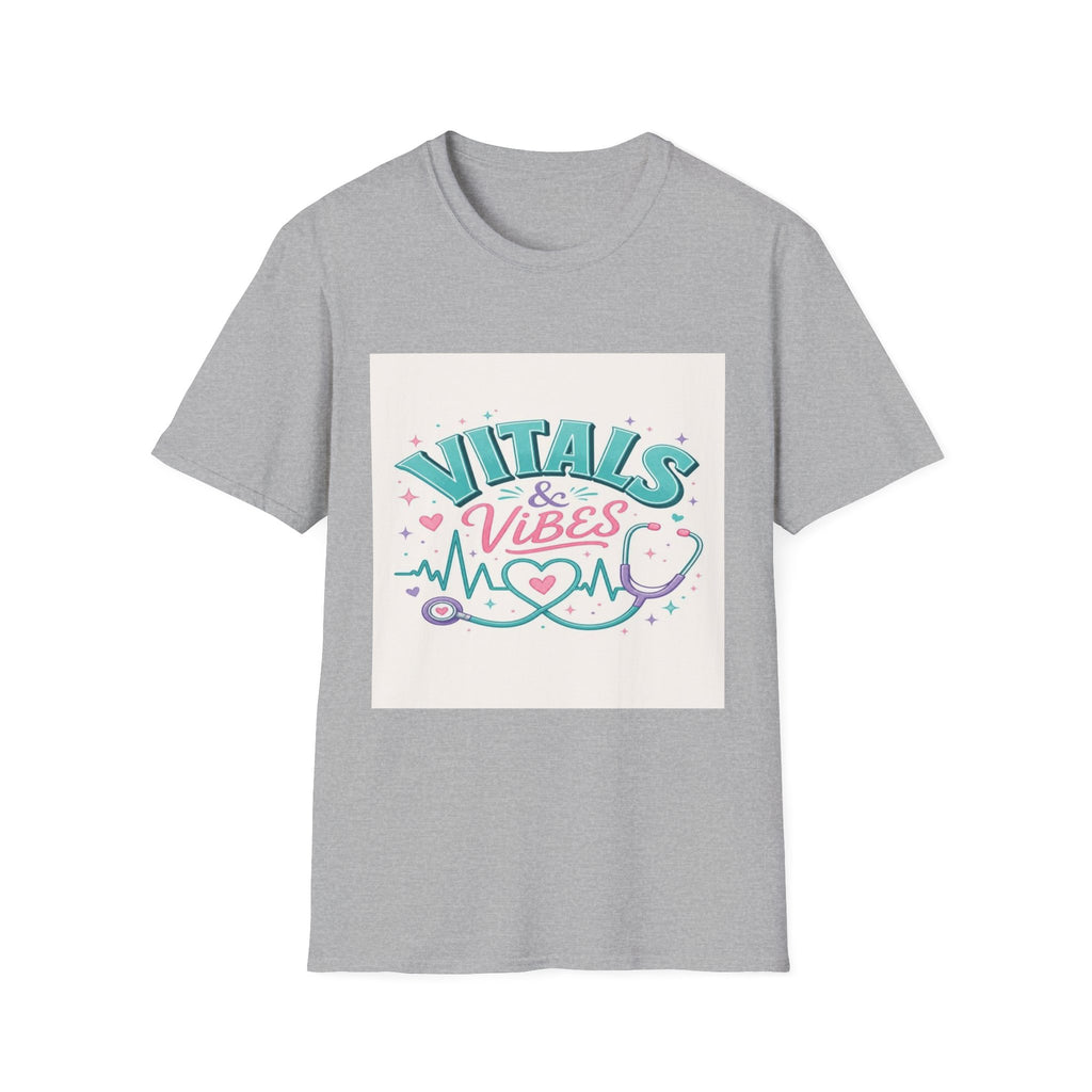Trendy T-Shirt Design Featuring Vitals And Vibes Phrase- Graphic Tees