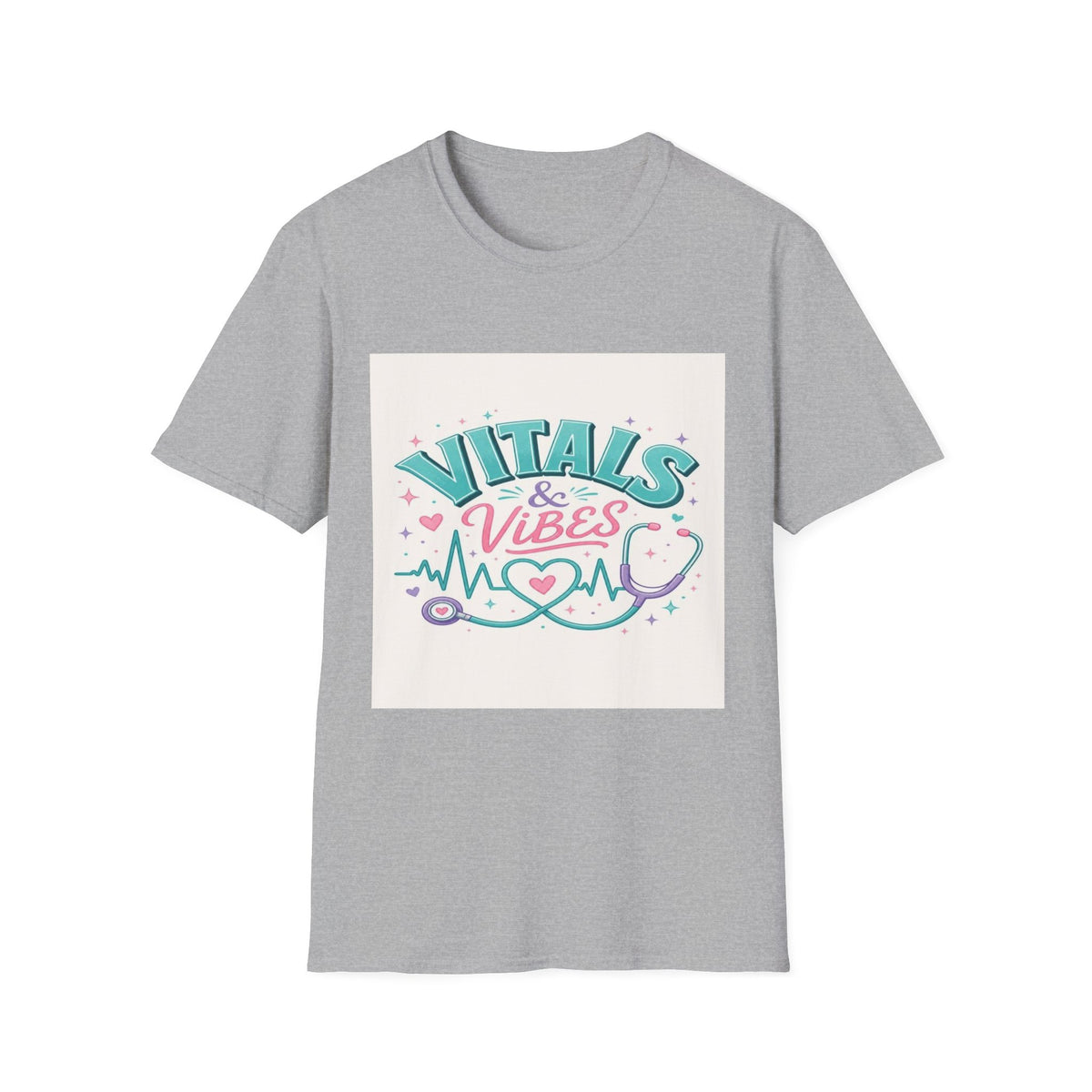 Trendy T-Shirt Design Featuring Vitals And Vibes Phrase- Graphic Tees