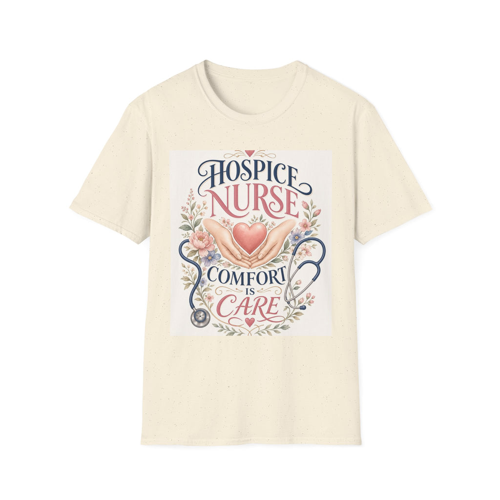 Elegant T Shirt Design Celebrating Hospice Nurses With Compassionate Imagery