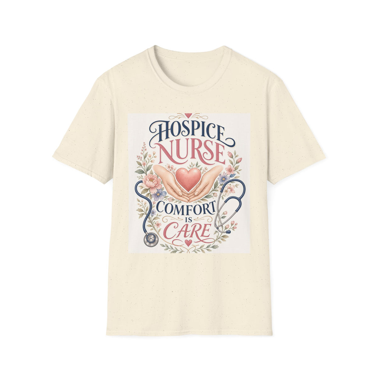 Elegant T Shirt Design Celebrating Hospice Nurses With Compassionate Imagery