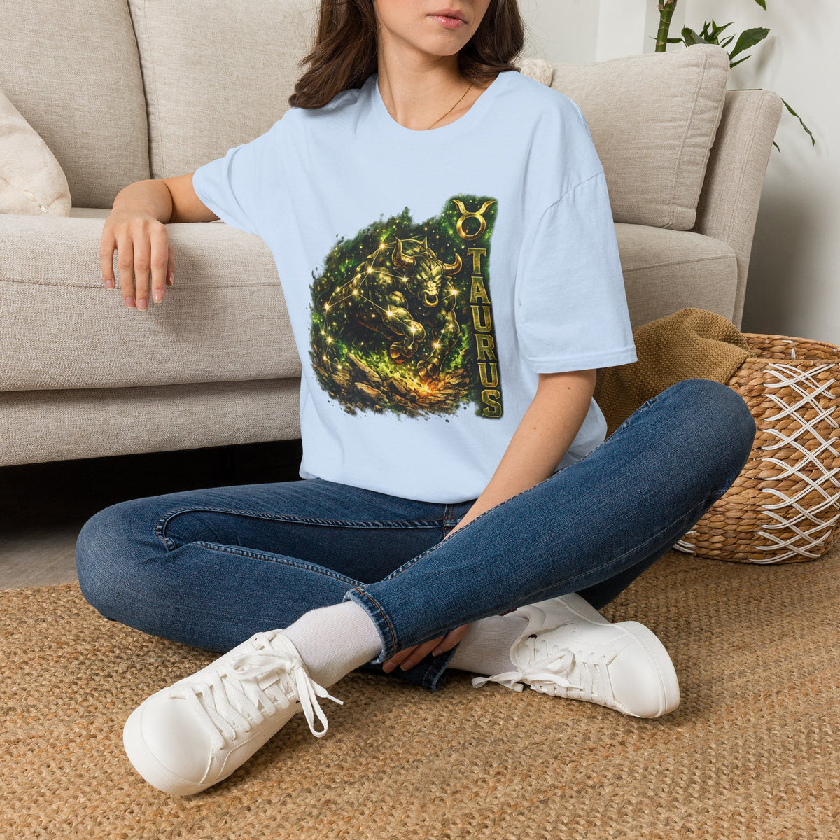 Taurus Zodiac T‑Shirt – Golden Bull Constellation Design