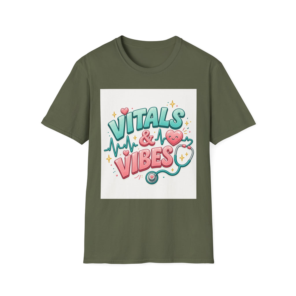 Trendy Healthcare T Shirt Design Featuring Vitals And Vibes