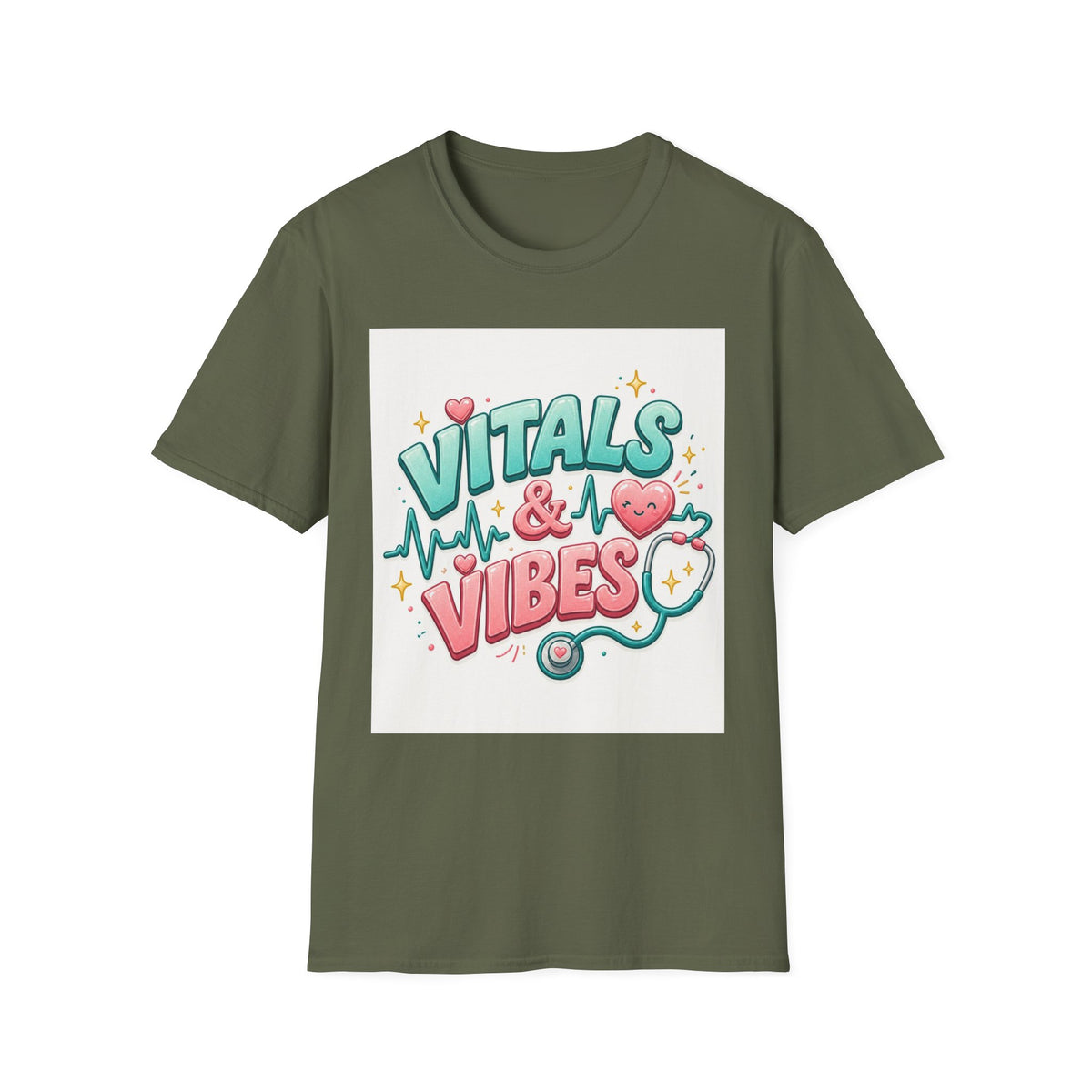 Trendy Healthcare T Shirt Design Featuring Vitals And Vibes