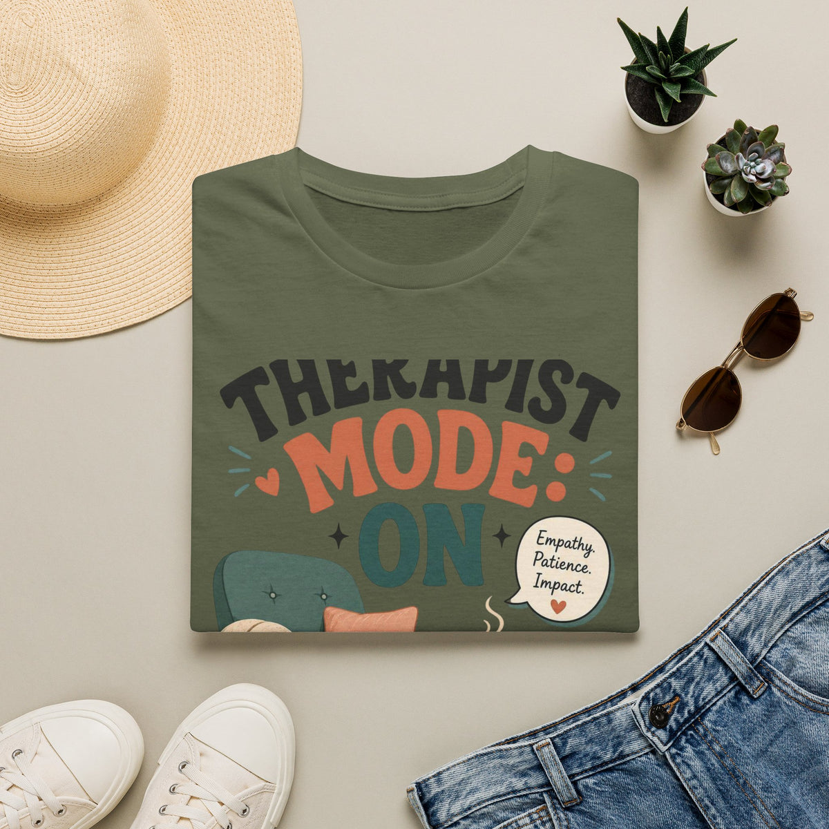 Bold Typography Depicting Therapist Mode With Stylish Illustrations