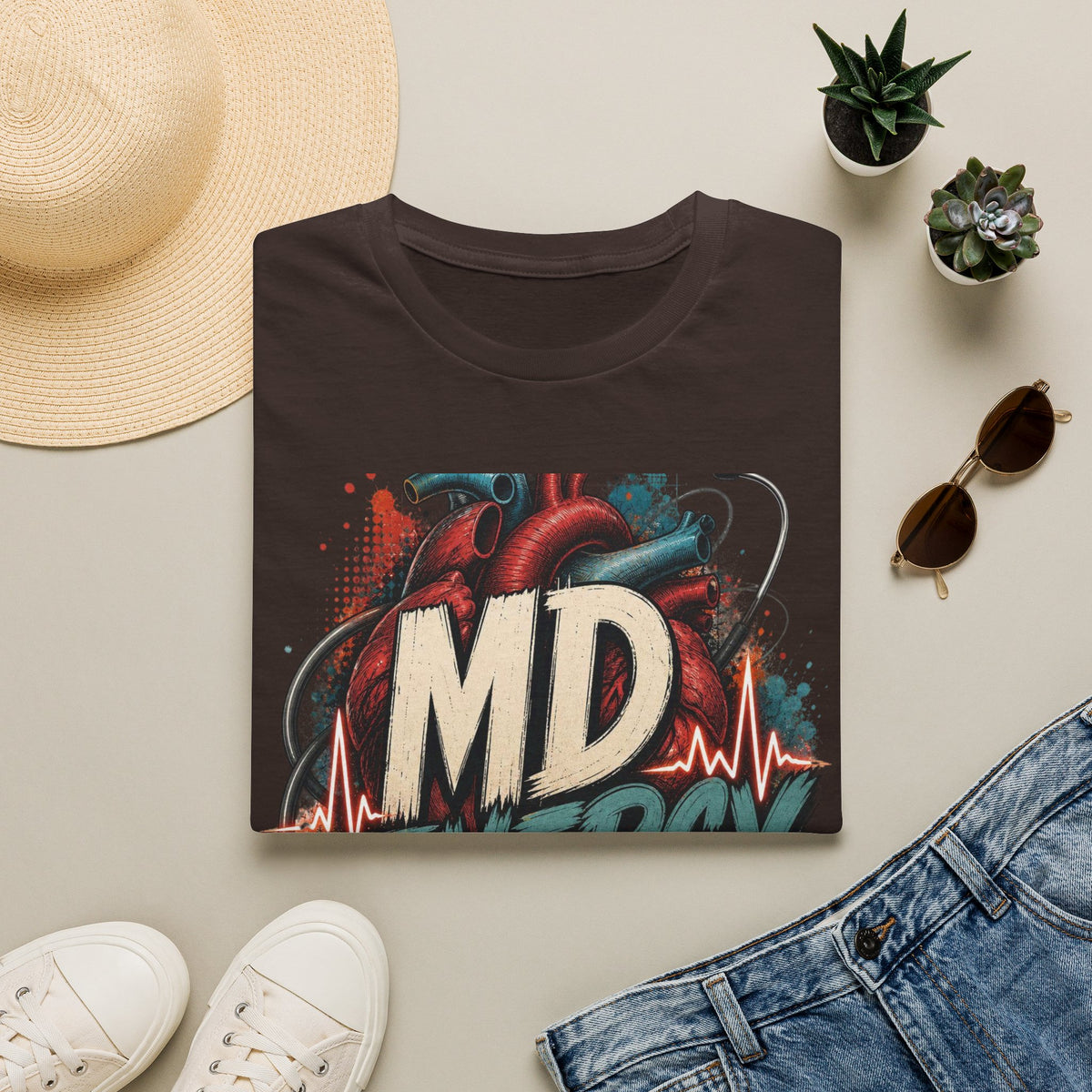 Bold MD Energy Graphic With Anatomical Heart Design
