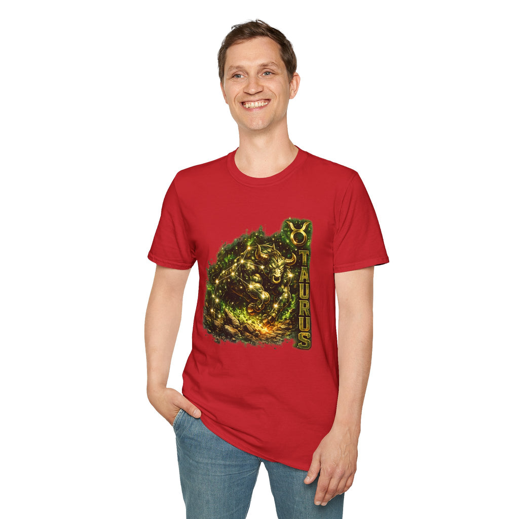 Taurus Zodiac T‑Shirt – Golden Bull Constellation Design