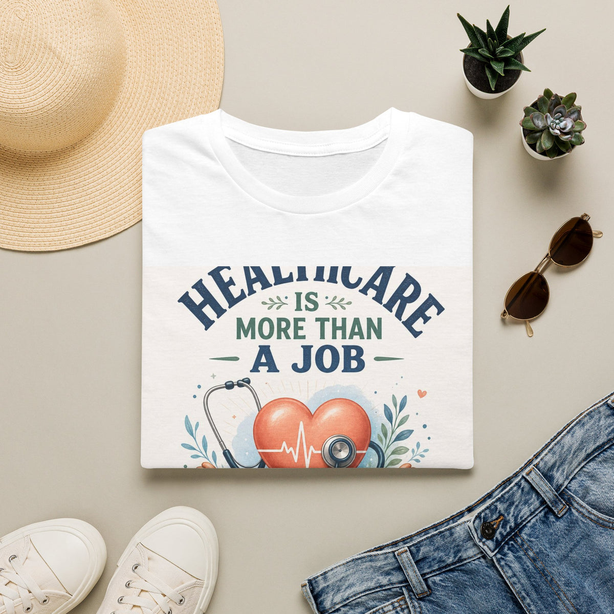 Inspirational T Shirt Design Featuring Compassionate Healthcare Imagery