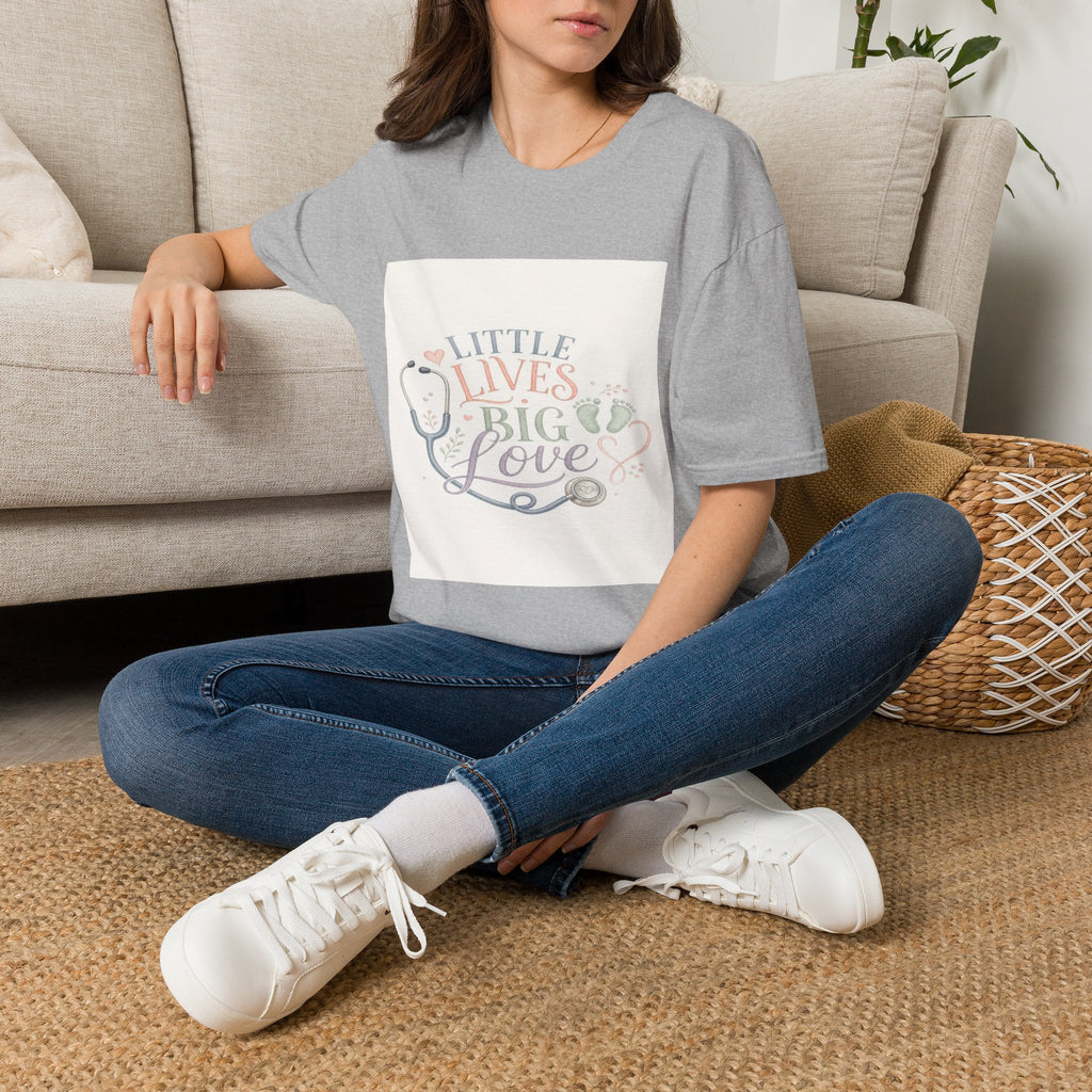 Little Lives Big Love NICU Design With Elegant Typography- Graphic Tees