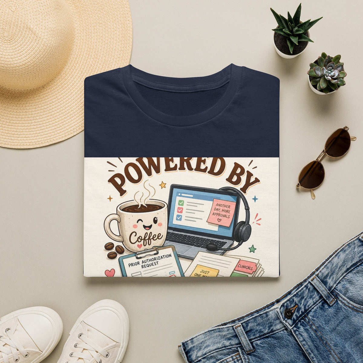 Whimsical T Shirt Design Featuring Coffee And Prior Authorizations (1)