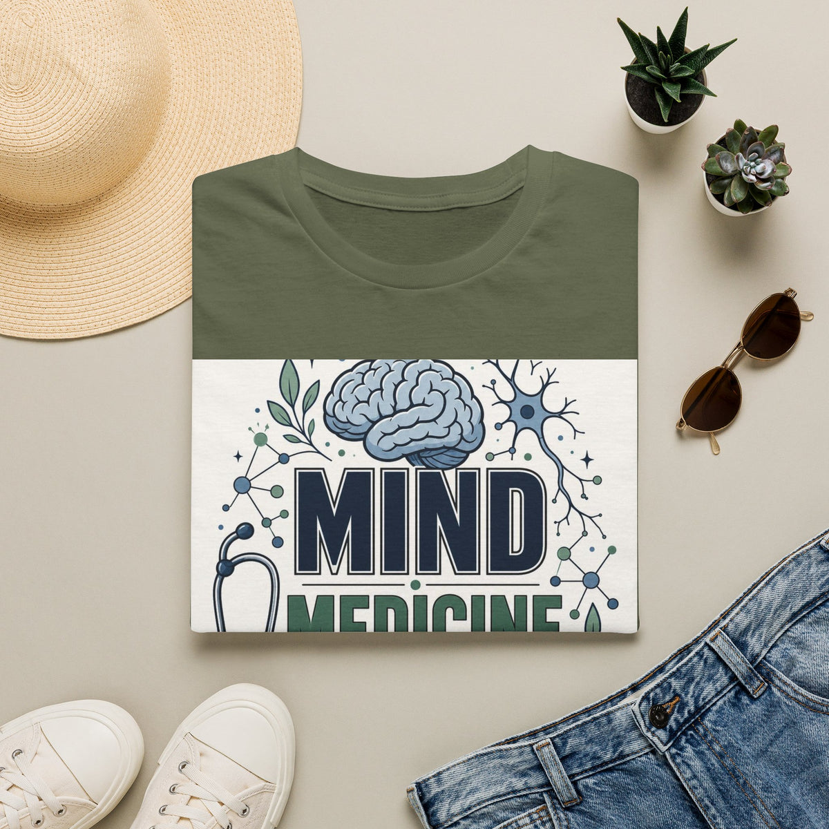 Illustration Of Stacked Words Mind Medicine Healing With Medical Icons