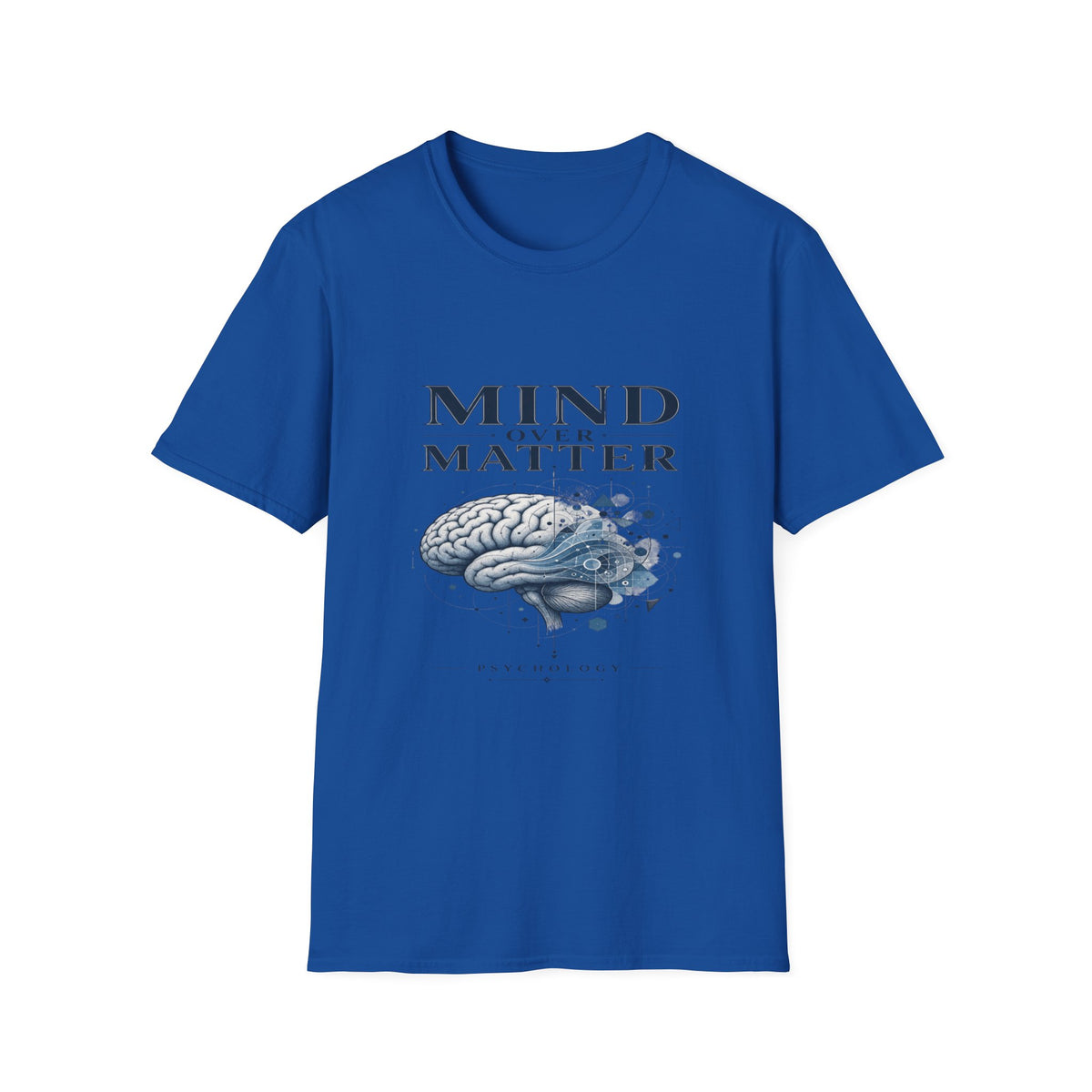 Intricate Brain Illustration With Geometric Patterns And Bold Typography- Graphic Tees