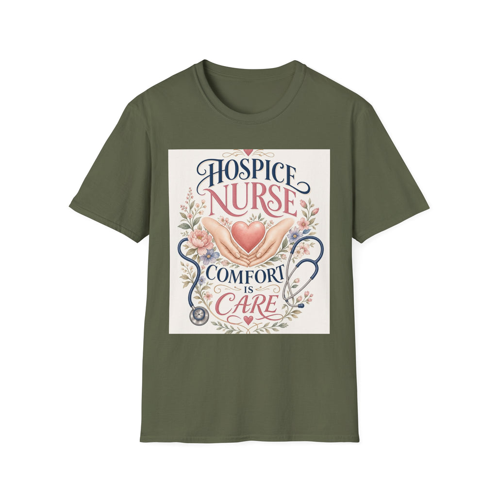 Elegant T Shirt Design Celebrating Hospice Nurses With Compassionate Imagery