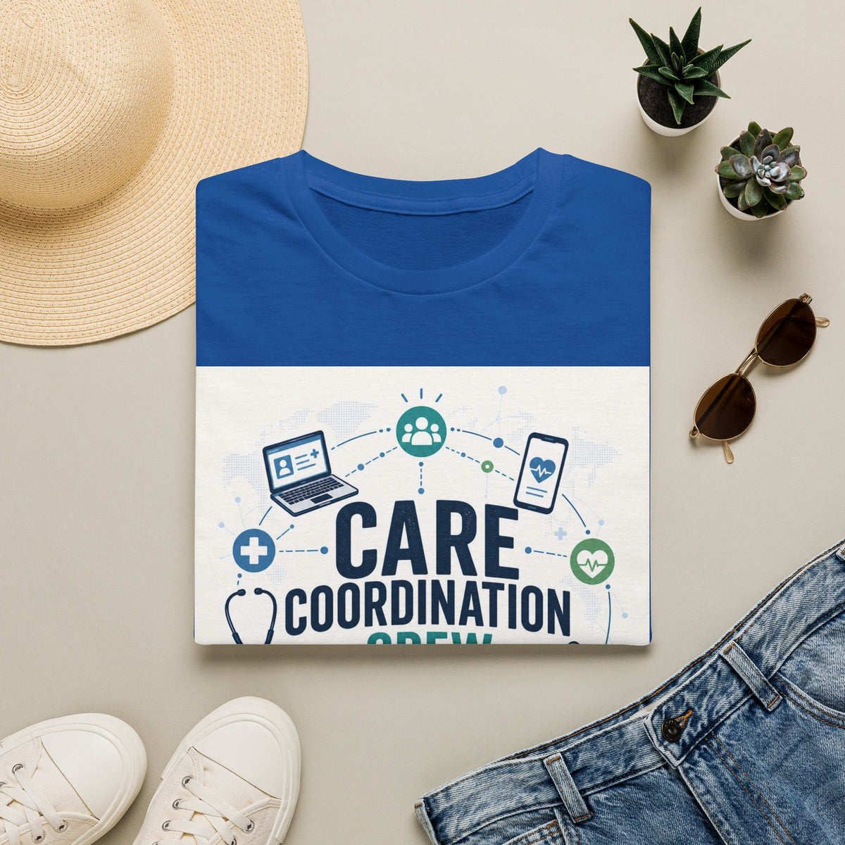 T Shirt Graphic Featuring Modern Aesthetic Care Coordination Crew