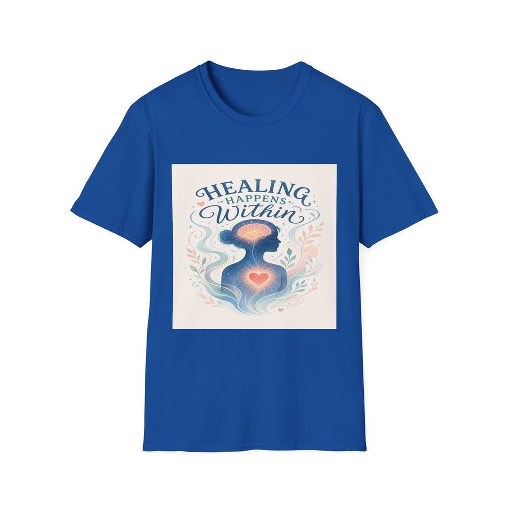Human Silhouette With Glowing Brain And Heart Design- Graphic Tees