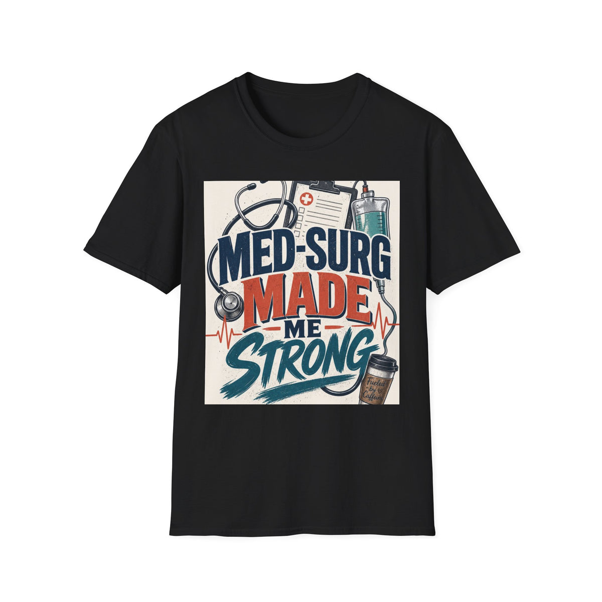 Bold Typography Design Celebrating Med Surg Strength With Healthcare Icons