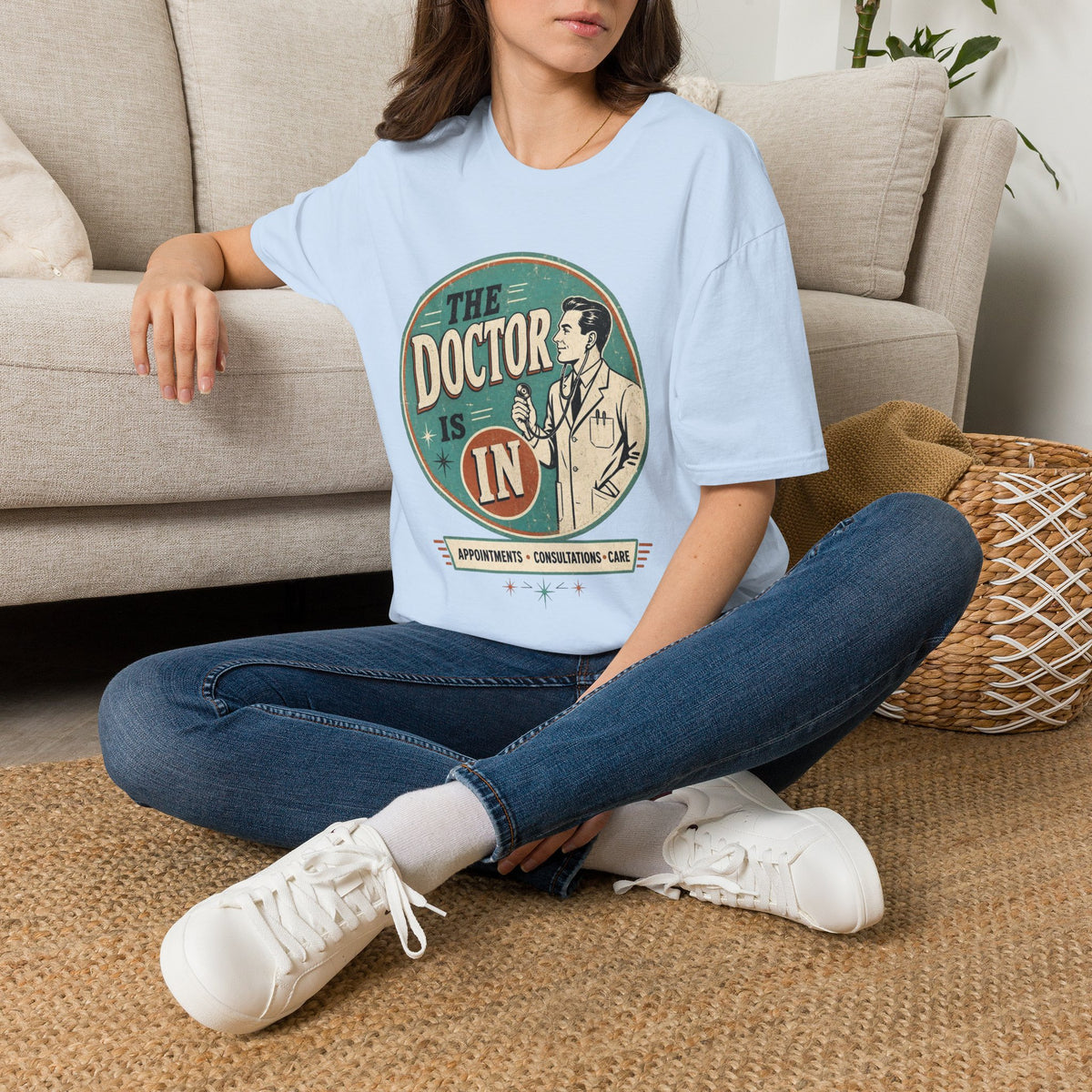 The Doctor Is In Retro Graphic T-Shirt — Vintage Medical Humor Tee