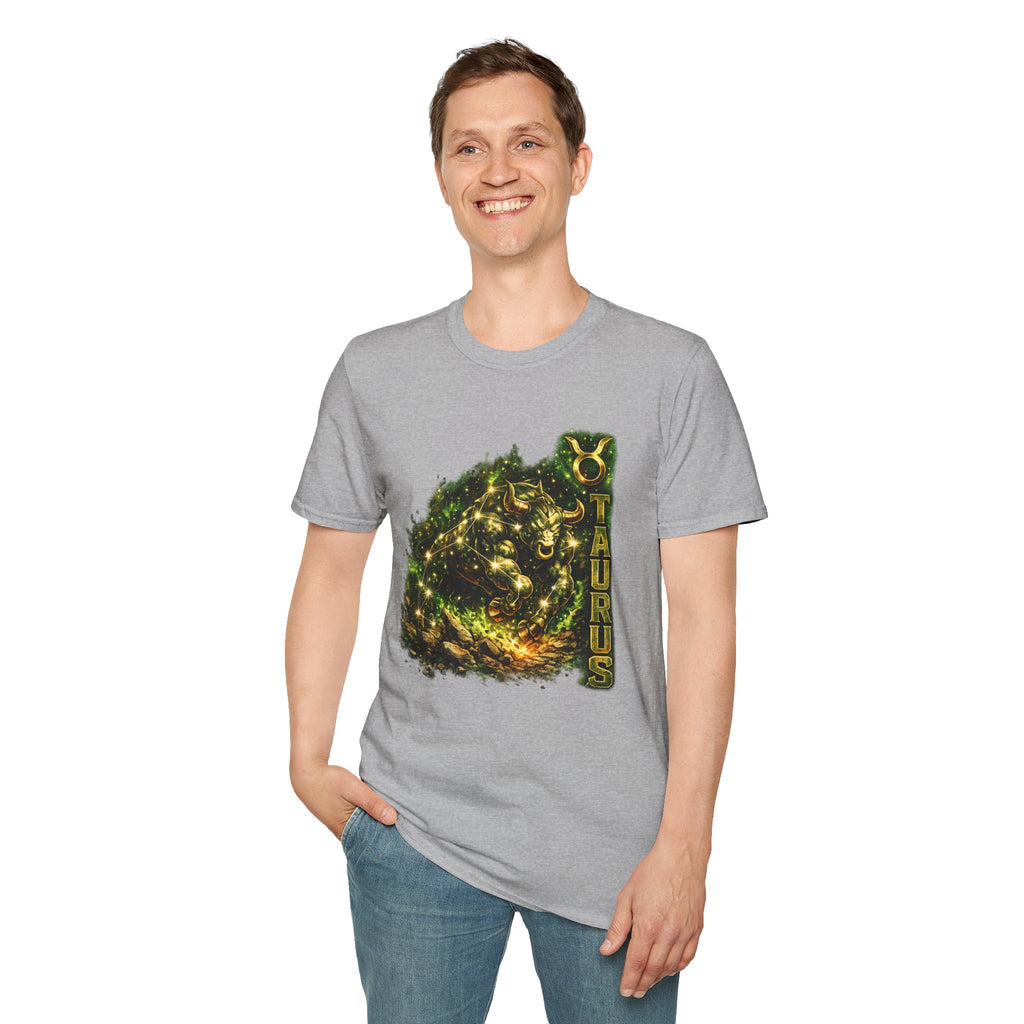 Taurus Zodiac T‑Shirt – Golden Bull Constellation Design