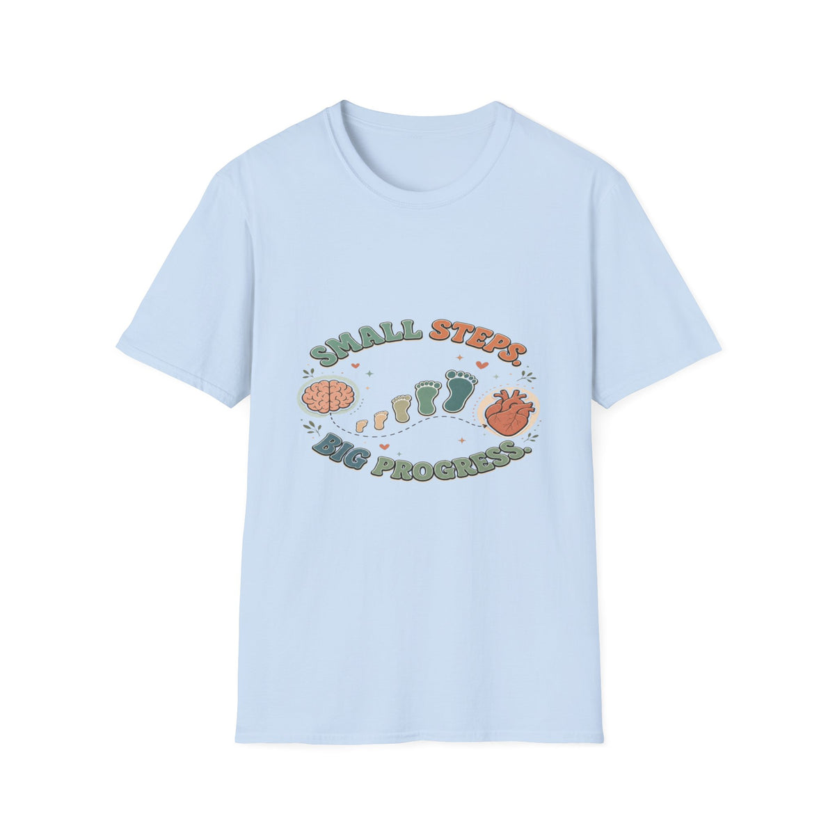 Typography Design Showcasing Small Steps Leading To Growth- Graphic Tees