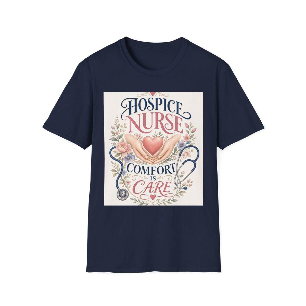 Elegant T Shirt Design Celebrating Hospice Nurses With Compassionate Imagery