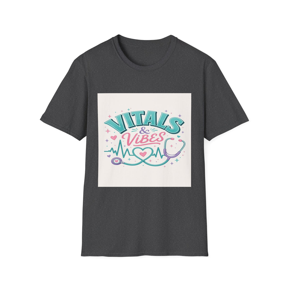 Trendy T-Shirt Design Featuring Vitals And Vibes Phrase- Graphic Tees