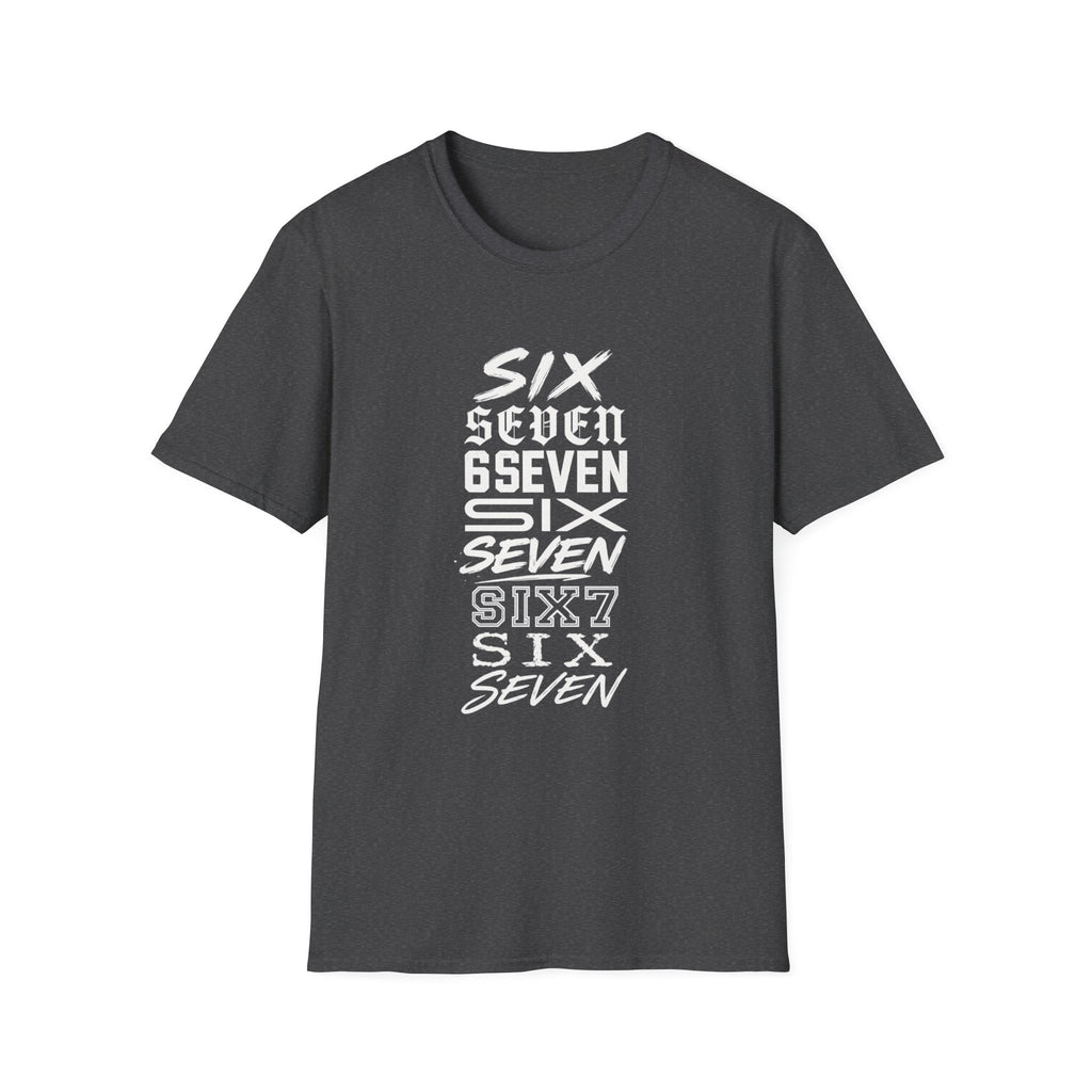 Six Seven Graphic T-Shirt — Stacked Typography Retro Streetwear