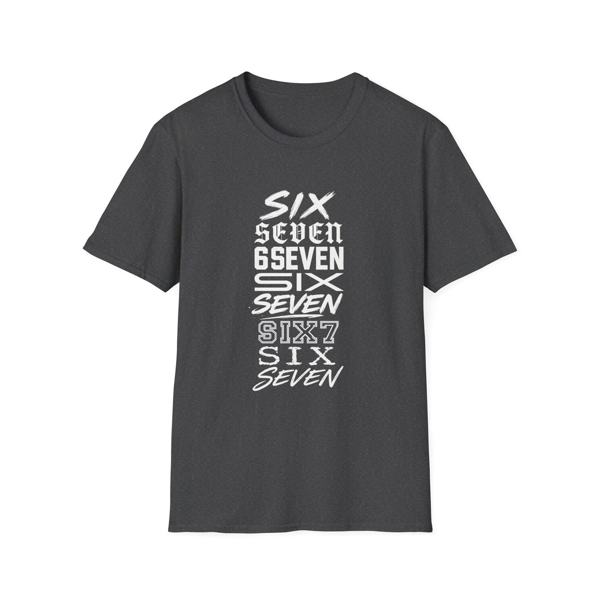 Six Seven Graphic T-Shirt — Stacked Typography Retro Streetwear