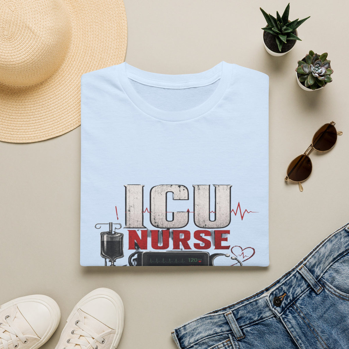 Powerful ICU Nurse T-Shirt Design With Bold Typography- Graphic Tees