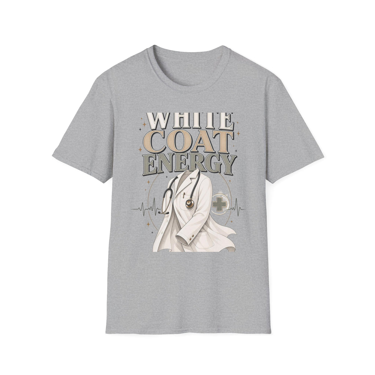 Elegant T Shirt Design Featuring White Coat Energy Typography
