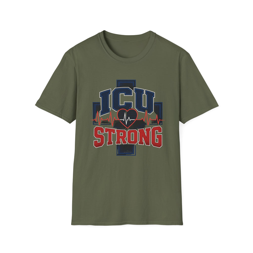 Athletic T Shirt Design With Bold ICU STRONG Typography