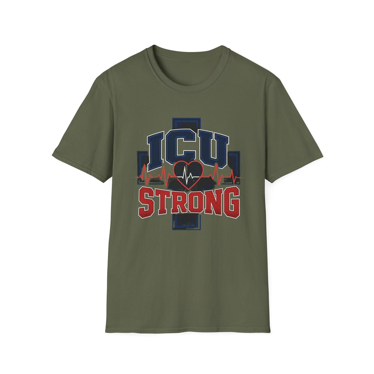 Athletic T Shirt Design With Bold ICU STRONG Typography