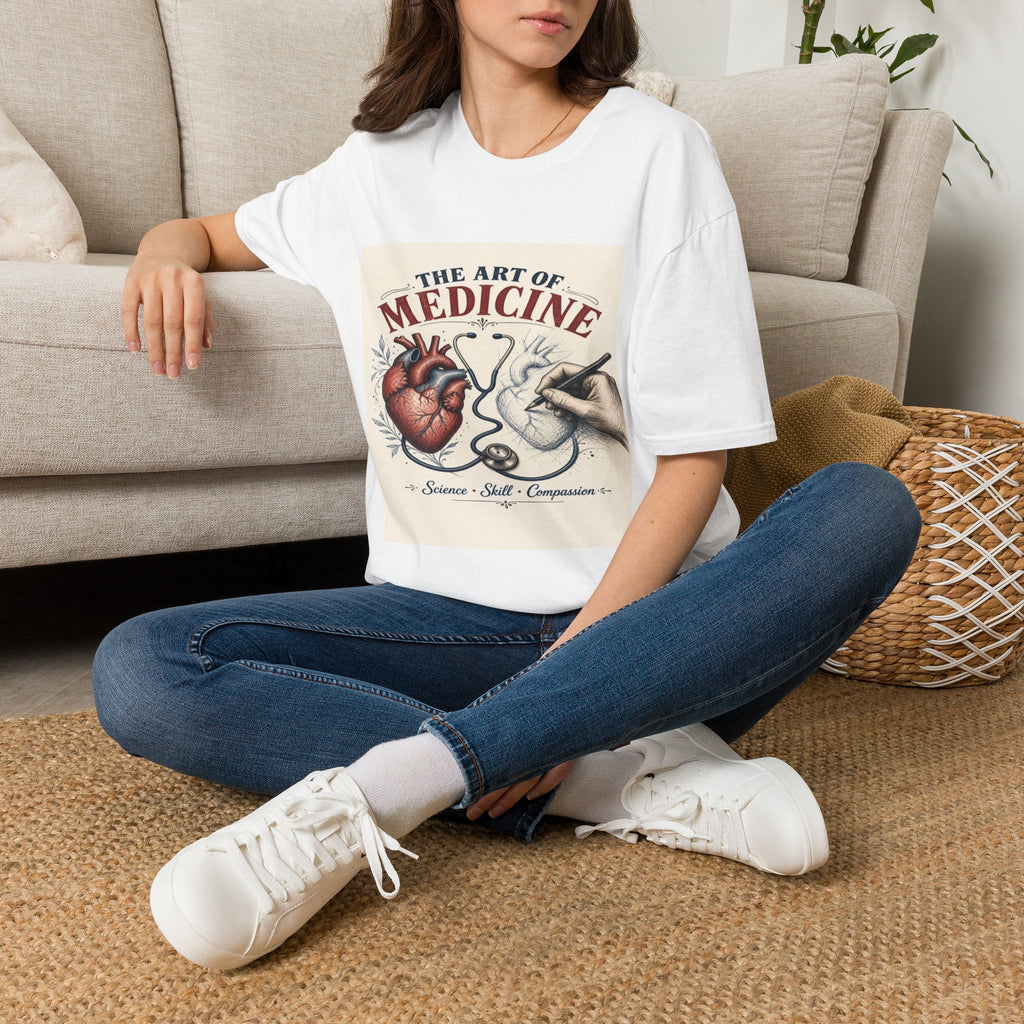 T-shirt Design Featuring Anatomical Heart And Sketching Hand- Graphic Tees