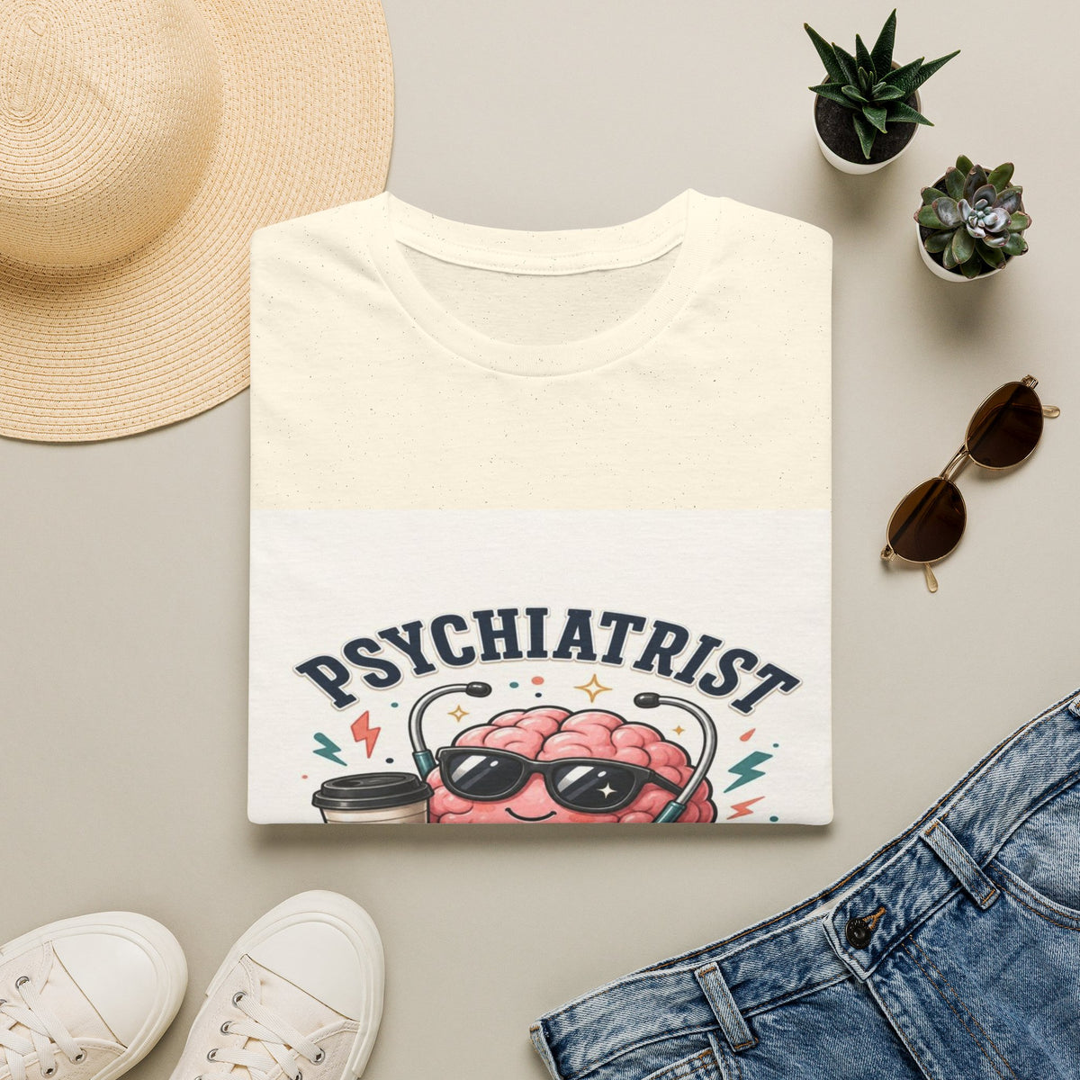 Trendy Healthcare T-Shirt Design Featuring Psychiatrist Energy Phrase- Graphic Tees