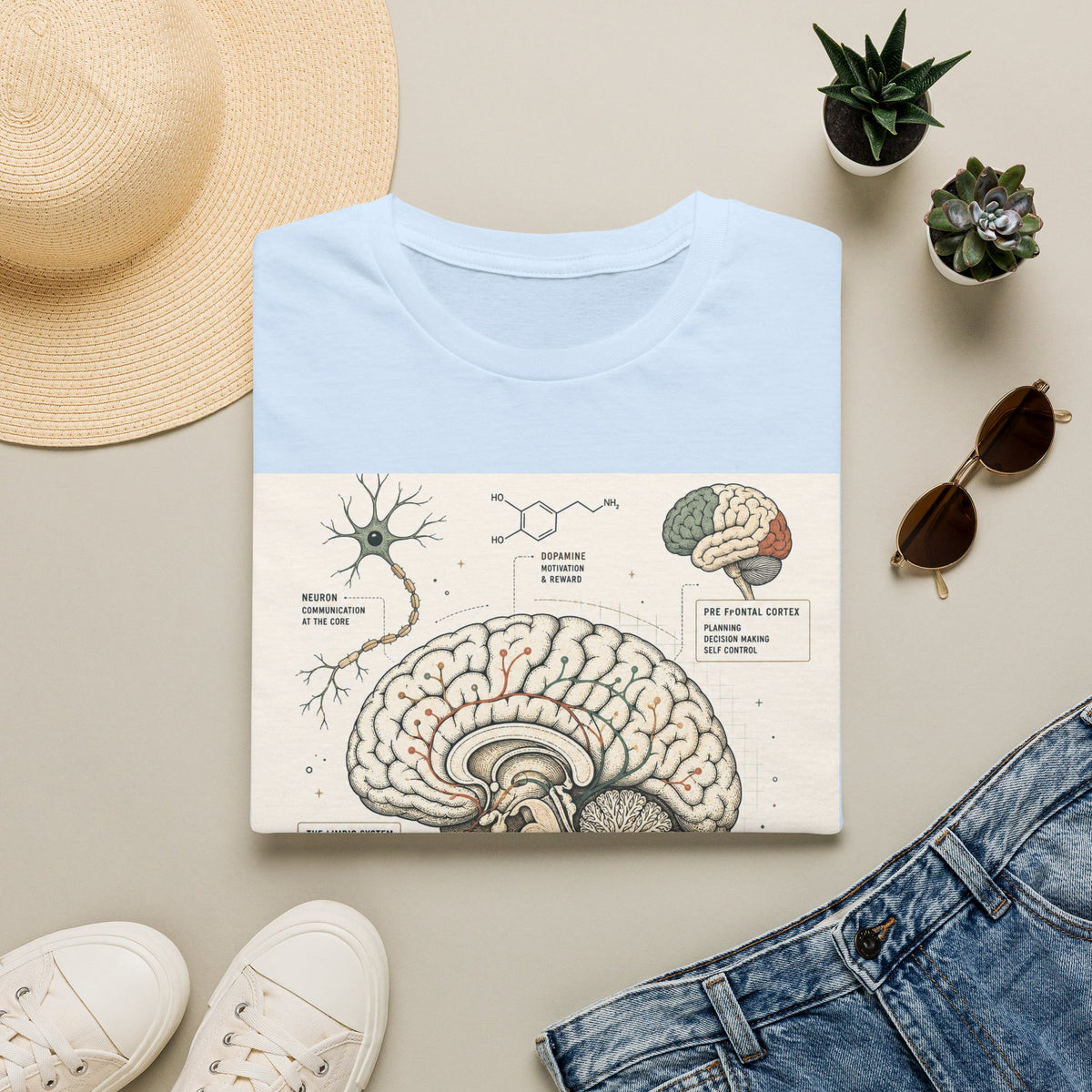 Human Brain Illustration Featuring Neural Pathways And Typography