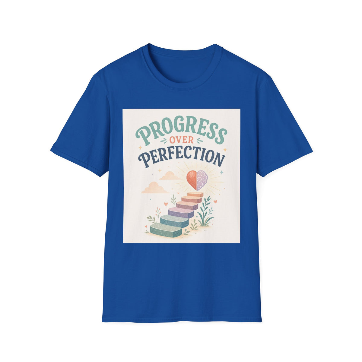 Bold T Shirt Design Featuring Progress Over Perfection Phrase