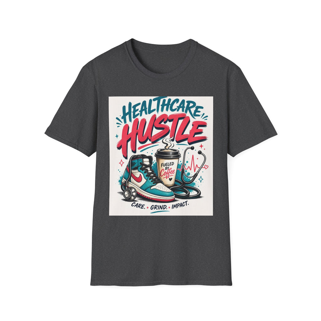 Dynamic T Shirt Design Featuring Healthcare Hustle Text