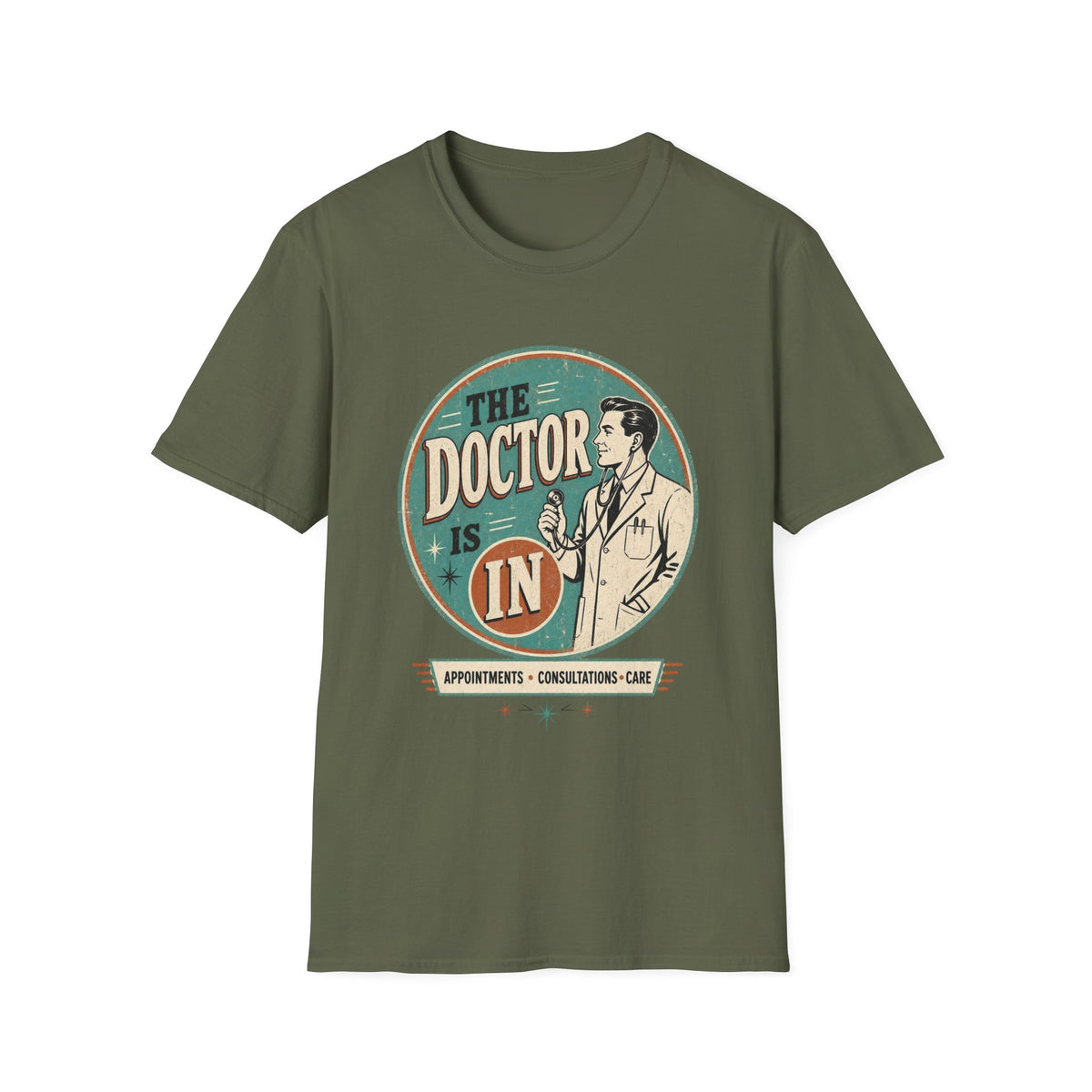 The Doctor Is In Retro Graphic T-Shirt — Vintage Medical Humor Tee