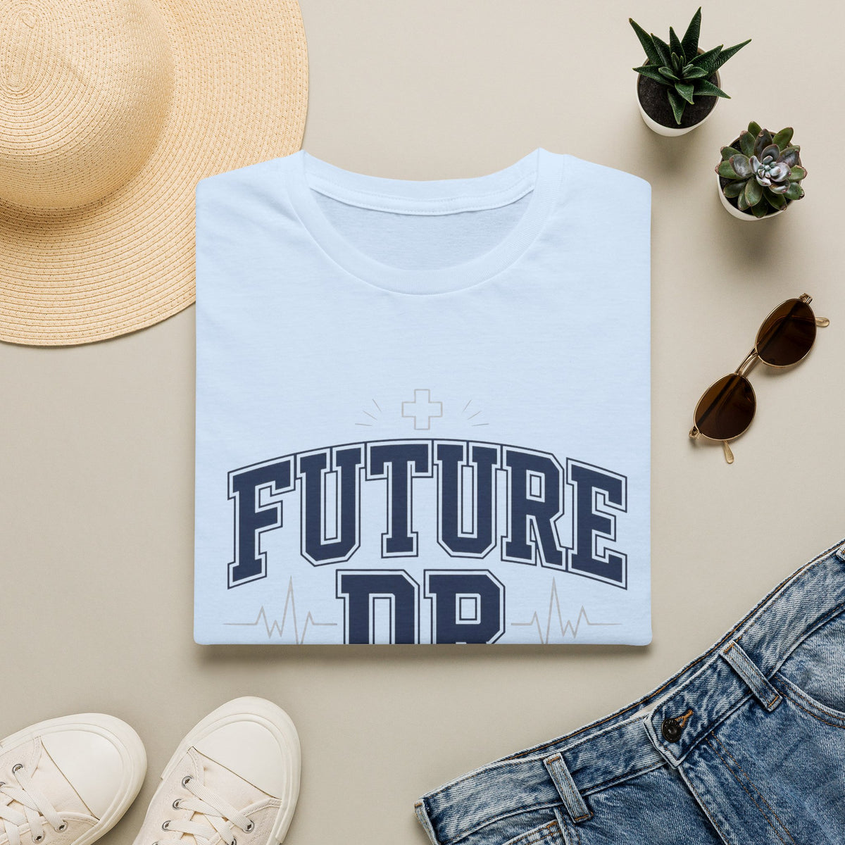 Collegiate T Shirt Design With Future Dr Text And Medical Accents