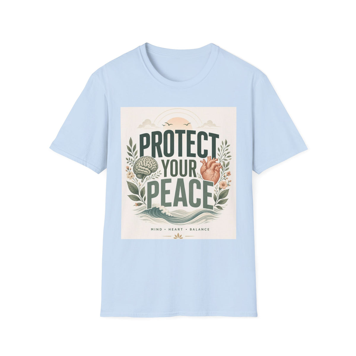 Large Typography Graphic Promoting Peace With Botanical Elements