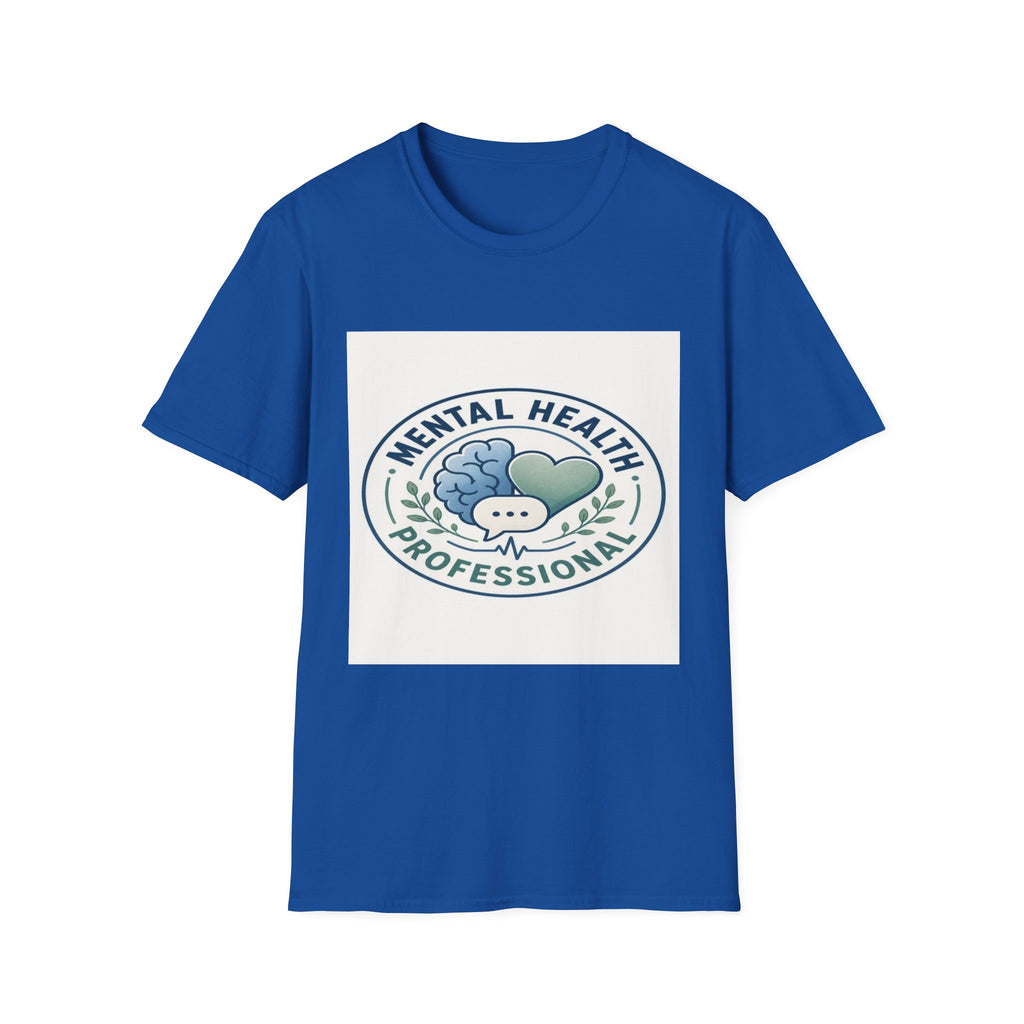 Badge-Style Graphic Featuring Mental Health Professional Title With Iconography- Graphic Tees