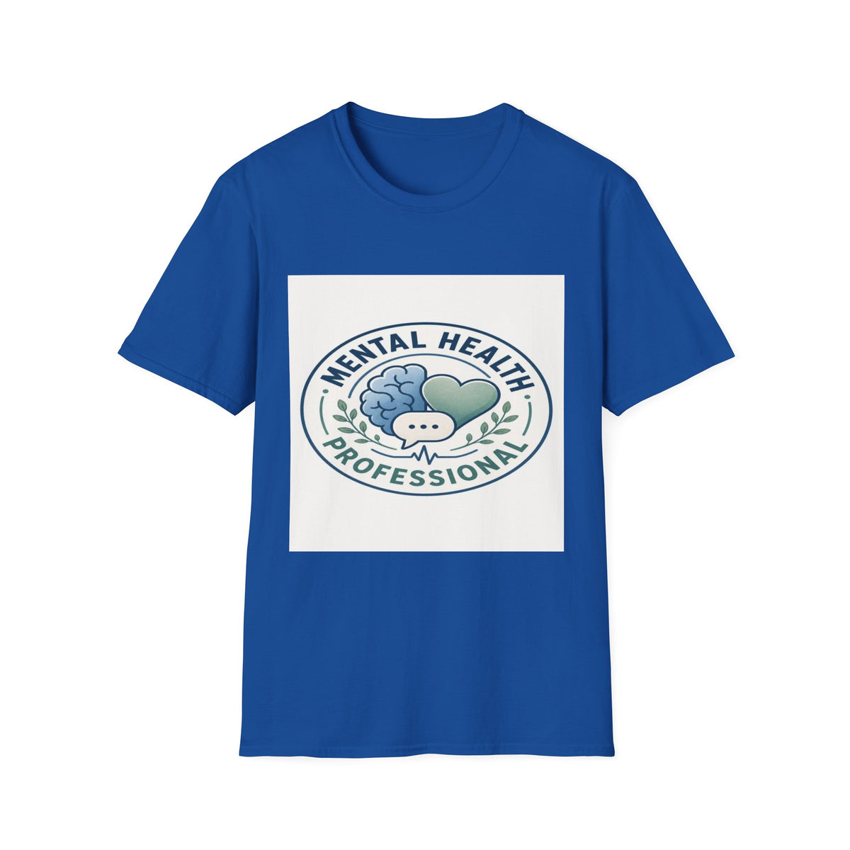 Badge-Style Graphic Featuring Mental Health Professional Title With Iconography- Graphic Tees