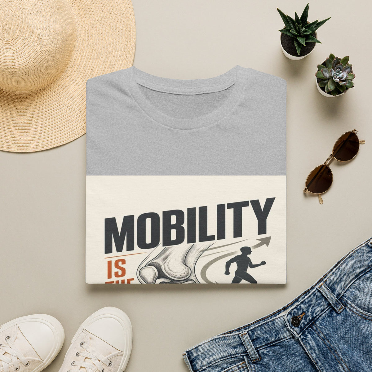 Bold Typography And Anatomical Illustration Representing Mobility Mission- Graphic Tees