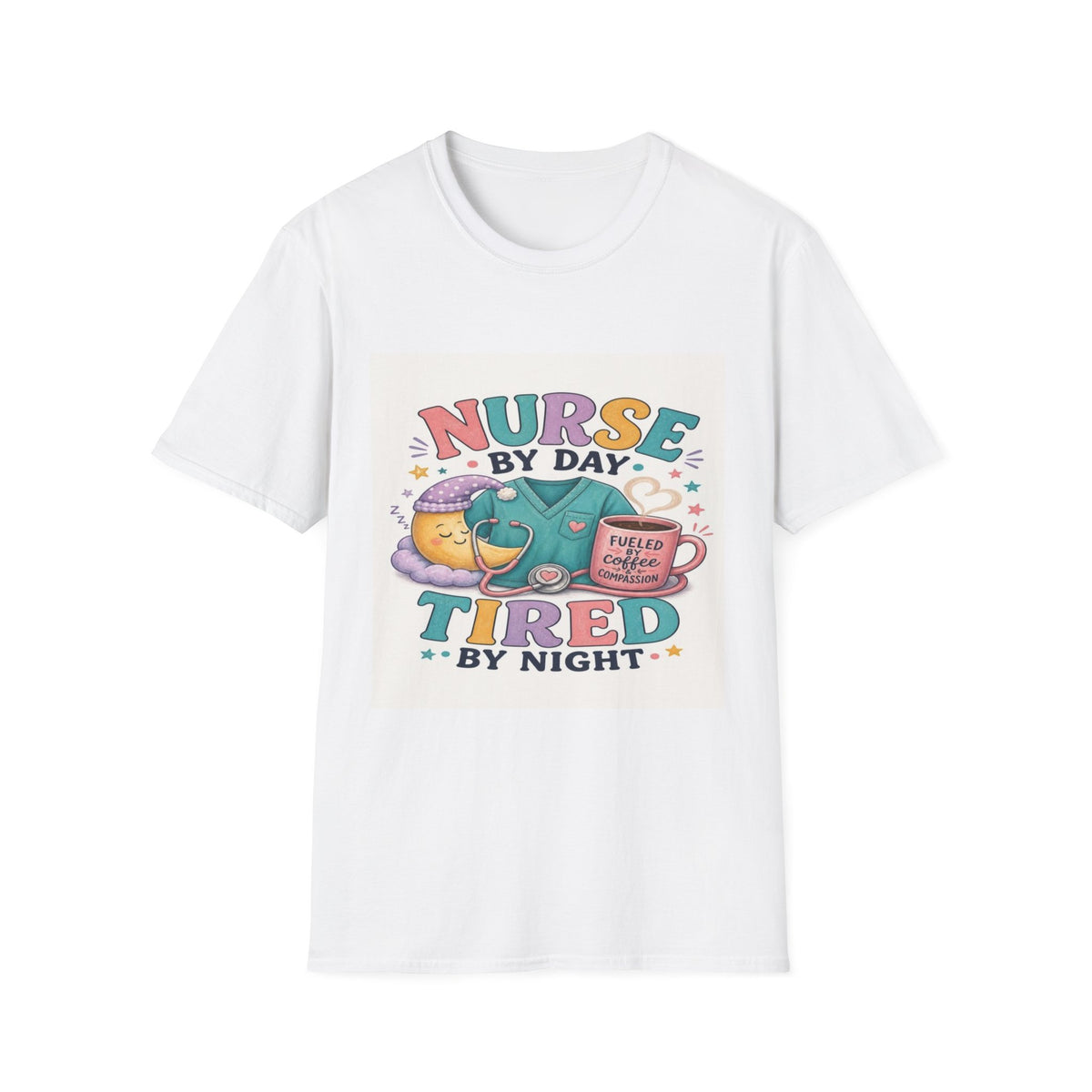 Playful T-shirt Design Featuring Nurse Life Typography And Illustrations (1)- Graphic Tees