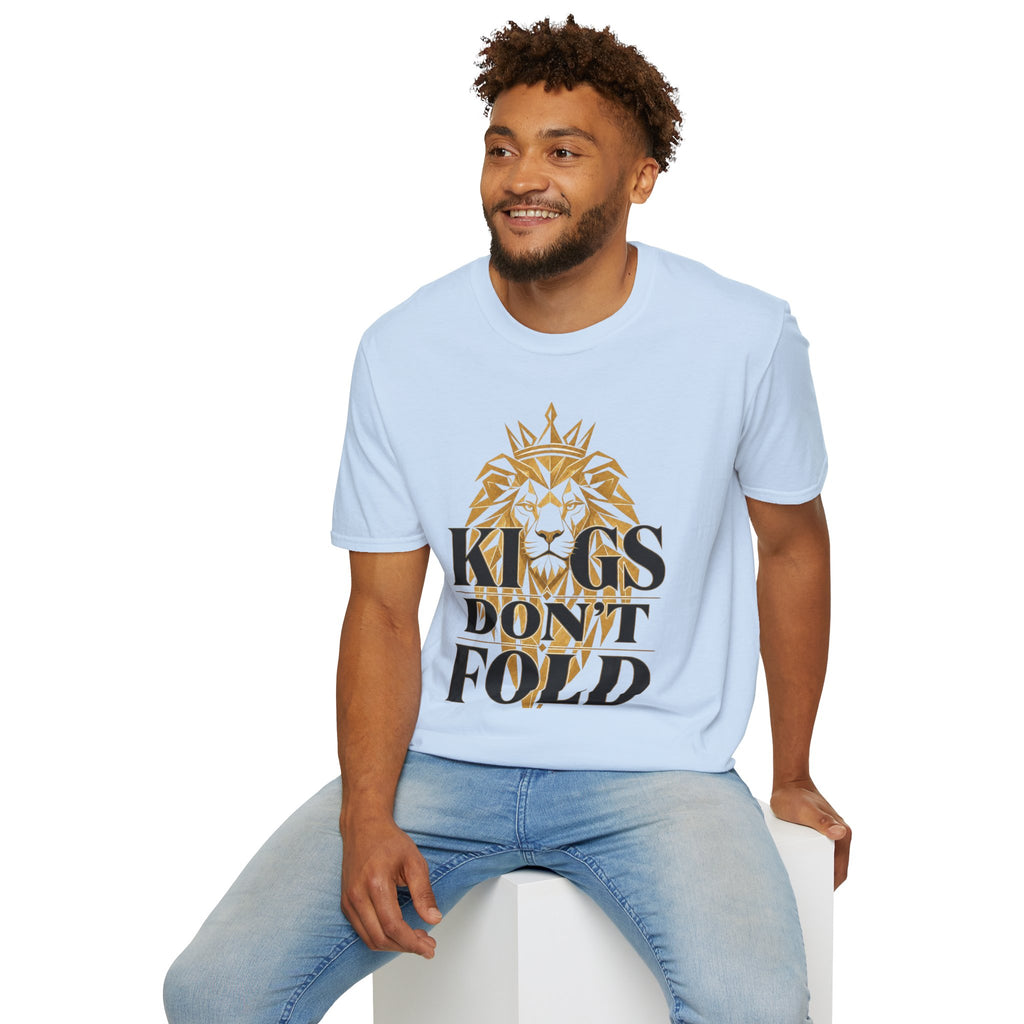 Kings Don't Fold T‑Shirt — Gold Lion Crown Graphic Tee