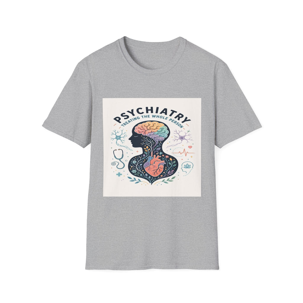 Colorful Brain And Heart In Human Silhouette With Text- Graphic Tees