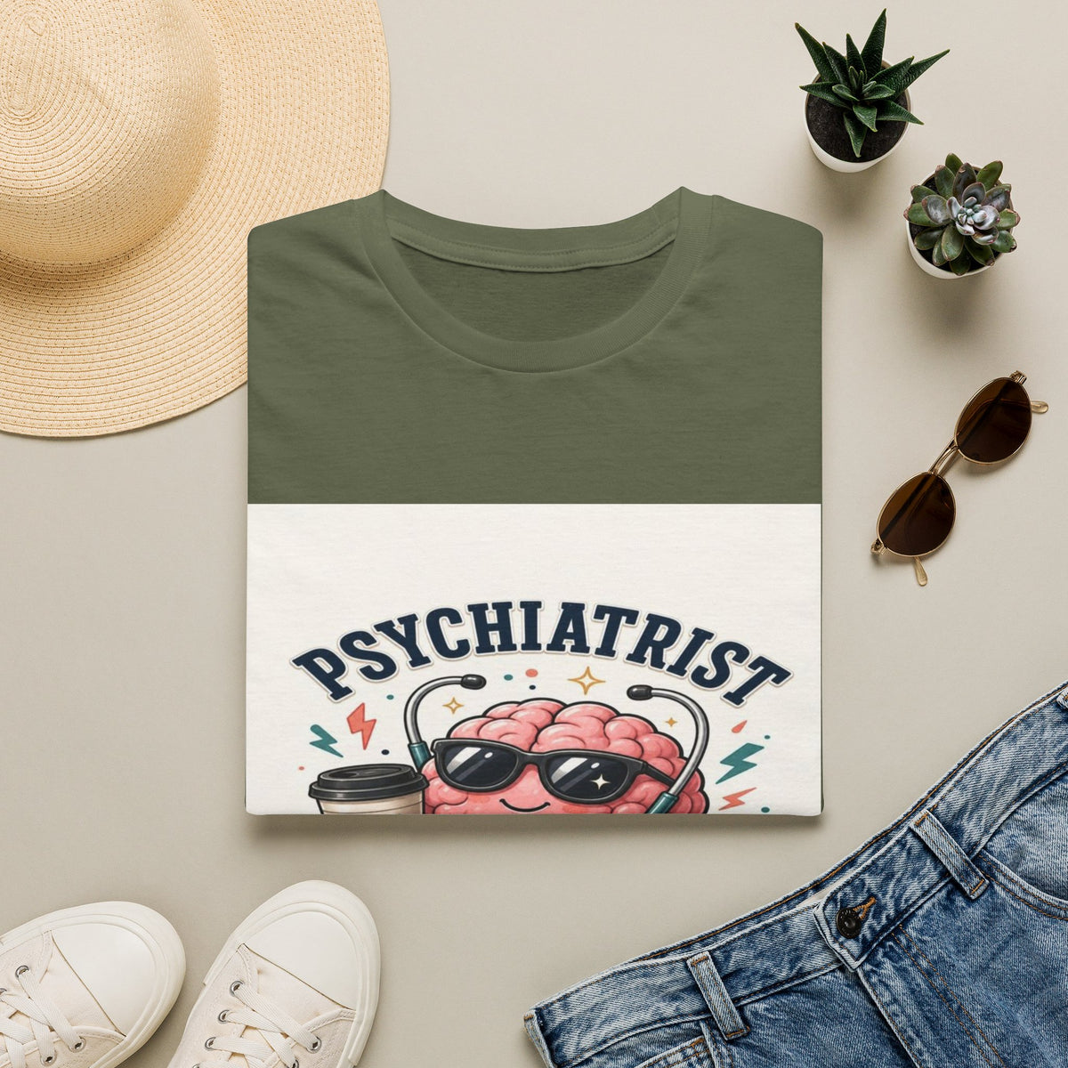 Trendy Healthcare T-Shirt Design Featuring Psychiatrist Energy Phrase- Graphic Tees