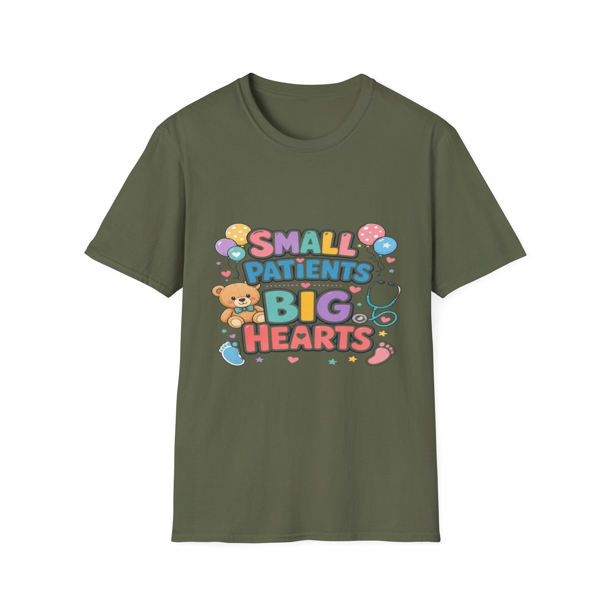 Vibrant T-Shirt Design Celebrating Pediatric Care With Balloons- Graphic Tees