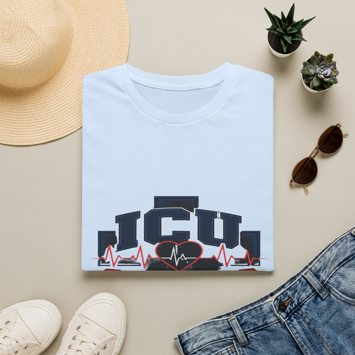 Athletic T-shirt Design With Bold ICU STRONG Typography- Graphic Tees