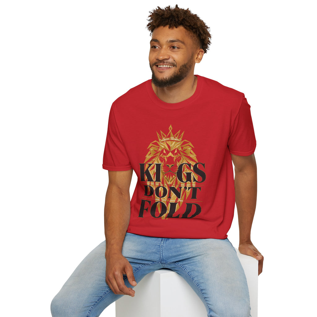 Kings Don't Fold T‑Shirt — Gold Lion Crown Graphic Tee